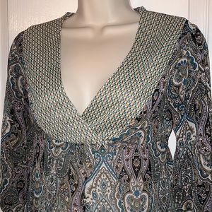 SO Small Semi Sheer Paisley Babydoll Top